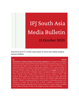 Welcome to the IFJ's Monthly Media Bulletin For