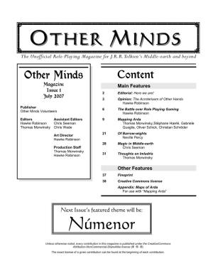 Other Minds Magazine, Issue 1