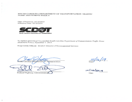 SCDOT Traffic Noise Abatement Policy