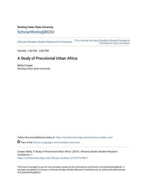 A Study of Precolonial Urban Africa
