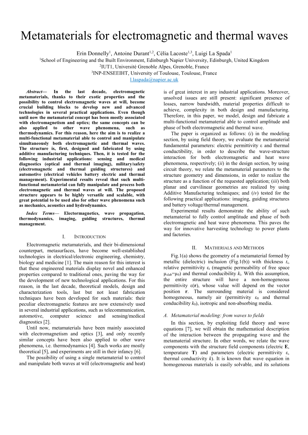 Metamaterials for Electromagnetic and Thermal Waves