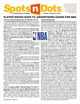 Player Moves Have Tv, Advertisers Eager For