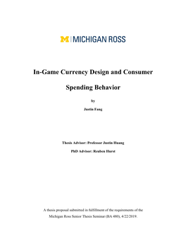 In-Game Currency Design and Consumer Spending Behavior