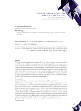 Assessment of AC Traction Substation Influence on Energy Quality in A