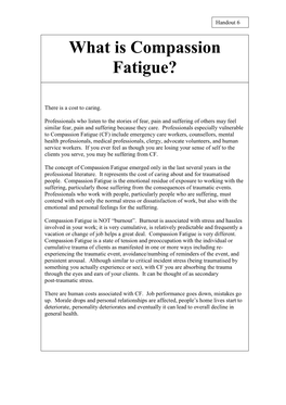 What Is Compassion Fatigue?