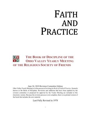 Faith and Practice (1960) Pacific Yearly Meeting: Faith and Practice (1973) Philadelphia Yearly Meeting: Faith and Practice (Revised 1972)