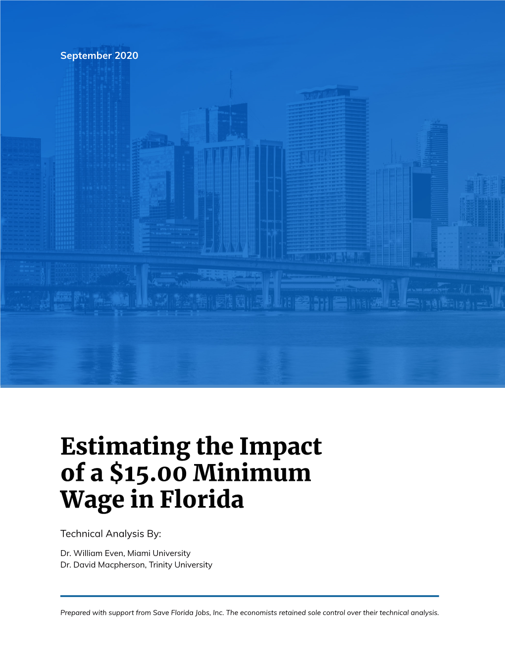 Estimating the Impact of a $15.00 Minimum Wage in Florida