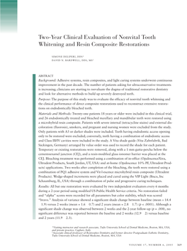 Two-Year Clinical Evaluation of Nonvital Tooth Whitening and Resin Composite Restorations