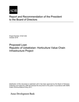 Horticulture Value Chain Infrastructure Project