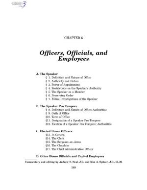 Officers, Officials, and Employees