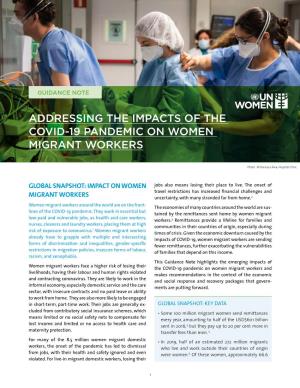 Addressing the Impacts of the Covid-19 Pandemic on Women Migrant Workers