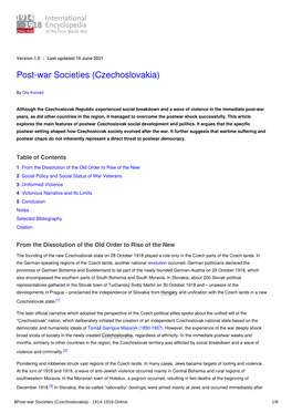 Post-War Societies (Czechoslovakia) | International Encyclopedia of The