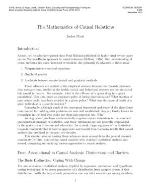 The Mathematics of Causal Relations