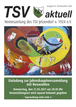 TSV Aktuell Vereinszeitung Des TSV Jetzendorf V