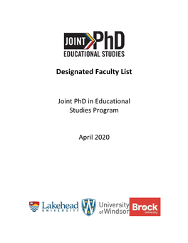 Designated Faculty List