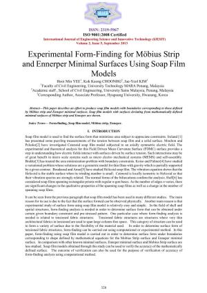 Experimental Form-Finding for Möbius Strip and Ennerper Minimal