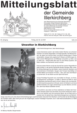 Mitteilungsblatt Der Gemeinde Illerkirchberg Amtl