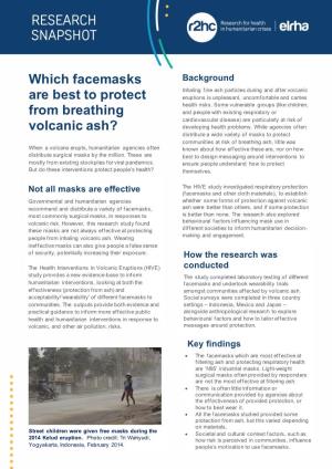Which Facemasks Are Best to Protect from Breathing Volcanic Ash?