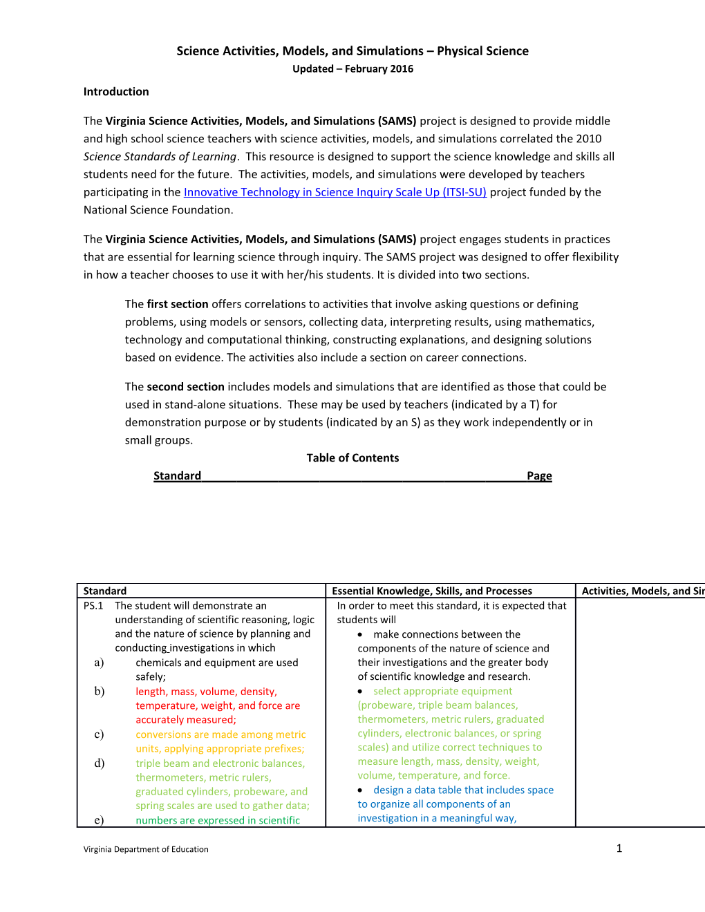 Science Activities, Models, and Simulations Physical Science