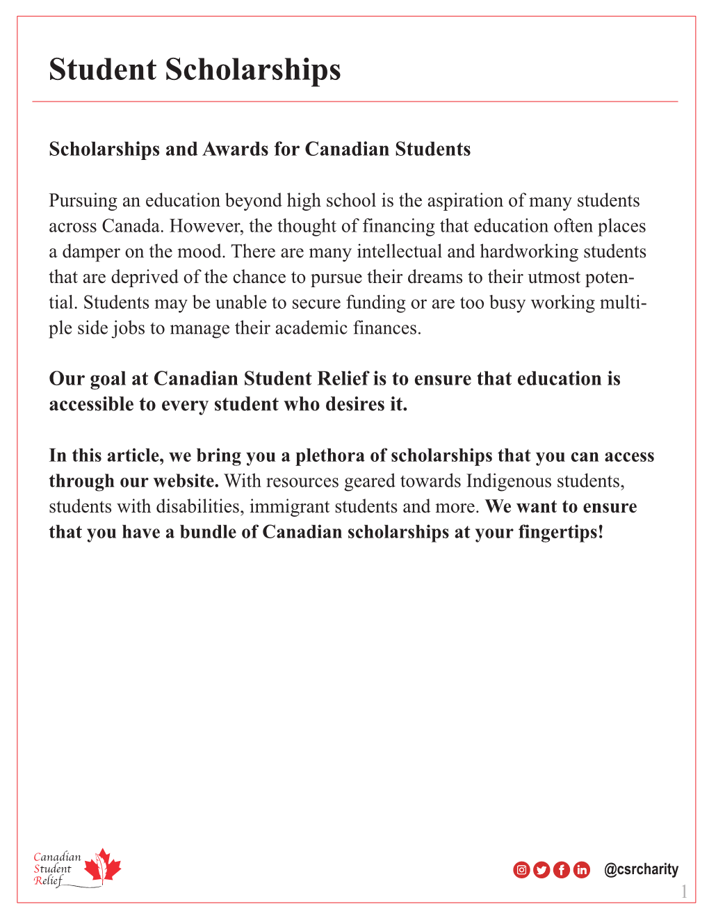 Student Scholarships