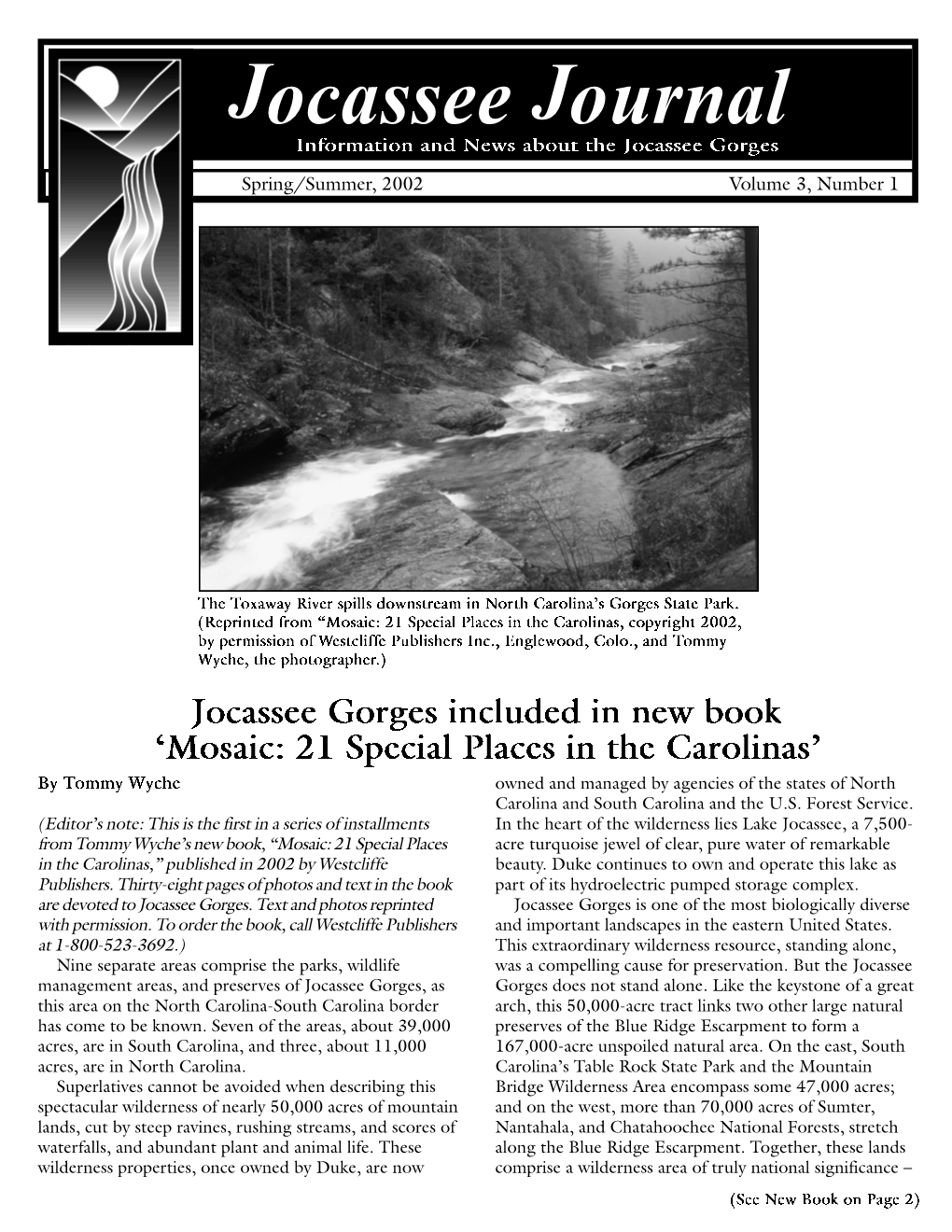 Jocassee Journal Information and News About the Jocassee Gorges