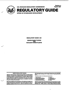Regulatory Guide 1.59 Design Basis Floods for Nuclear Power Plants