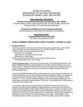 State of Alaska Department of Natural Resources Division of Mining, Land, and Water