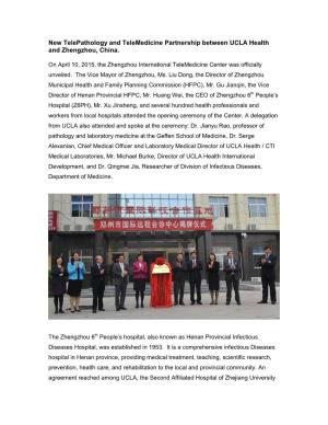 New Telepathology and Telemedicine Partnership Between UCLA Health and Zhengzhou, China
