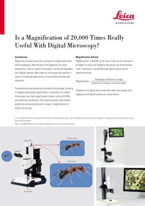 Is a Magnification of 20,000 Times Really Useful with Digital Microscopy?