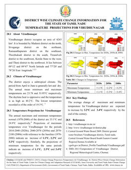 District Wise Climate Change Information for the State of Tamil Nadu Temperature Projections for Virudhunagar