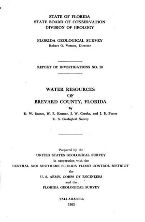 Water Resources Brevard County, Florida