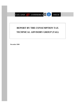 Report by the Consumption Tax Technical Advisory Group (Tag)