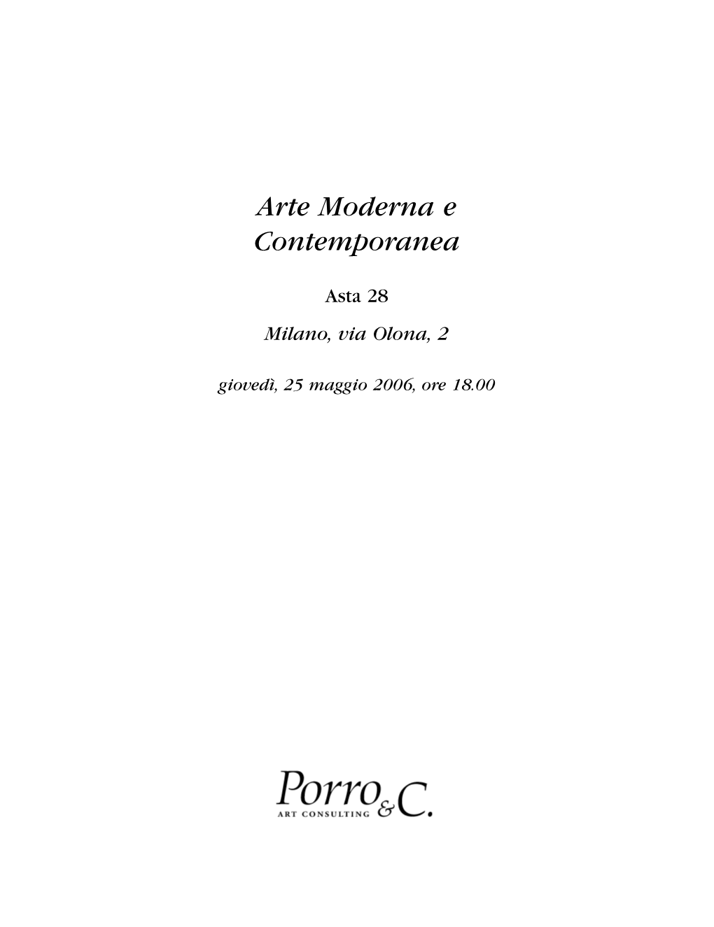 Arte Moderna E Contemporanea