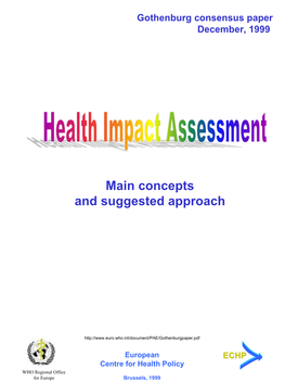 Gothenburg Consensus Paper; Health Impact Assessment