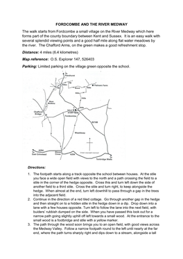FORDCOMBE and the RIVER MEDWAY the Walk Starts from Fordcombe a Small Village on the River Medway Which Here Forms Part of the County Boundary Between Kent and Sussex