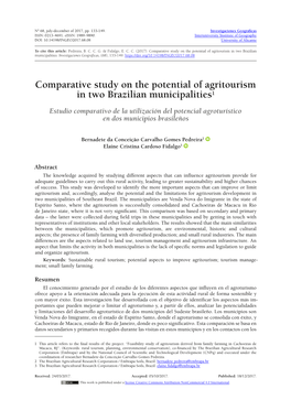 Comparative Study on the Potential of Agritourism in Two Brazilian Municipalities