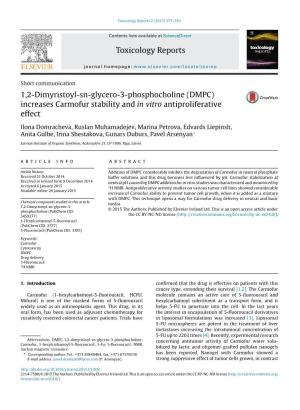Increases Carmofur Stability and in Vitro Antiproliferative Effect