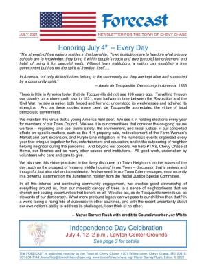 Honoring July 4Th -- Every Day Independence Day Celebration