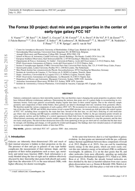 The Fornax 3D Project: Dust Mix and Gas Properties in the Center of Early-Type Galaxy FCC 167