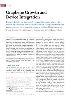 Graphene Growth and Device Integration