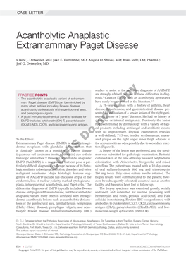 Acantholytic Anaplastic Extramammary Paget Disease