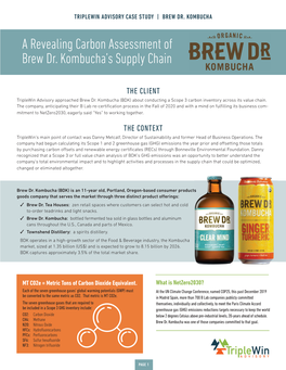 A Revealing Carbon Assessment of Brew Dr. Kombucha's Supply Chain