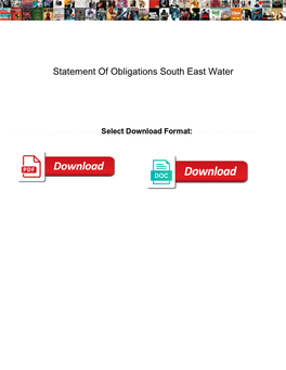 Statement of Obligations South East Water