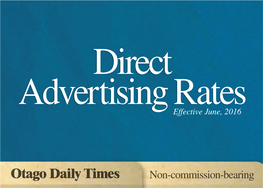 Direct Advertising Rates Effective June, 2016