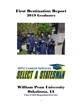 First Destination Report 2019 Graduates