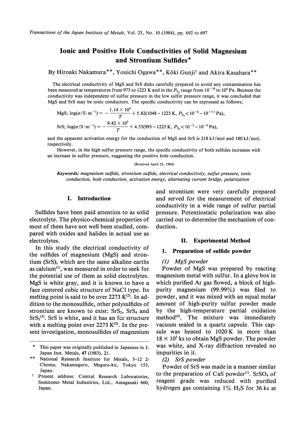 1. Preparation of Sulfide Powder (1) Mgs Powder Powder Of