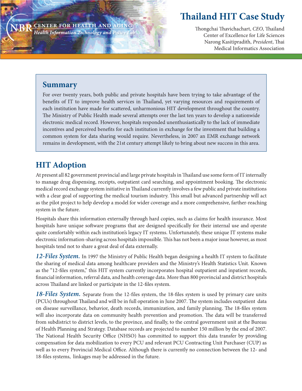 Thailand HIT Case Study