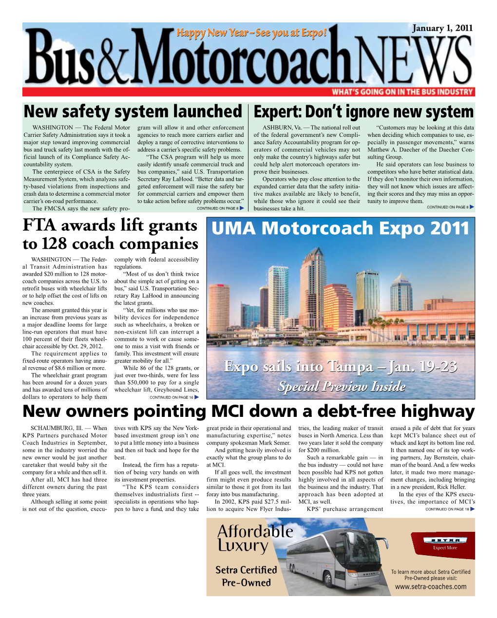 FTA Awards Lift Grants to 128 Coach Companies UMA Motorcoach Expo 2011