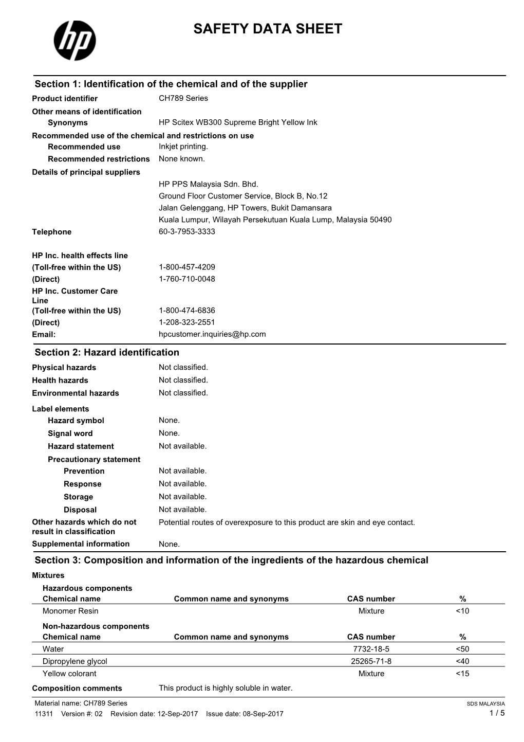 Safety Data Sheet