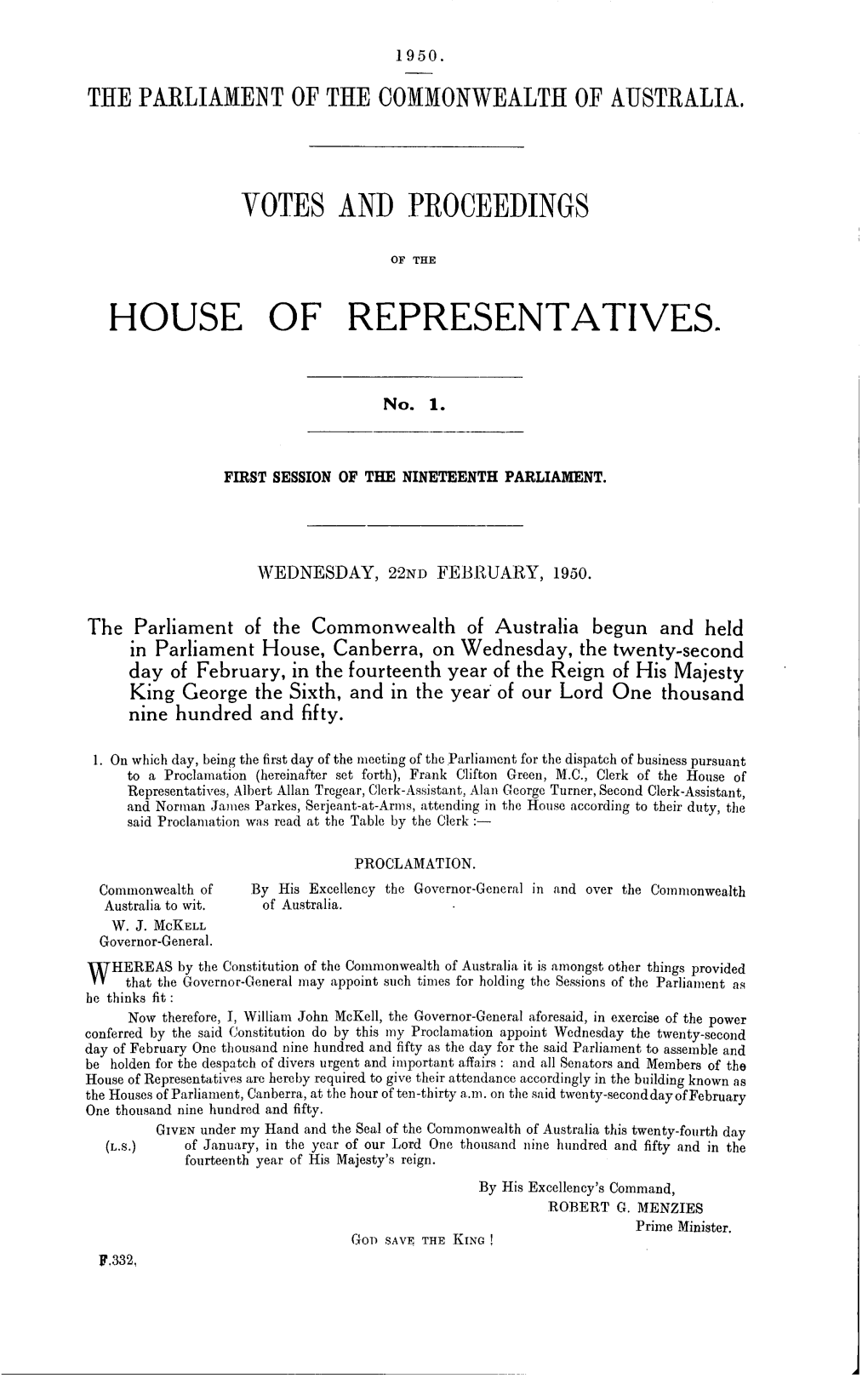 House of Representatives